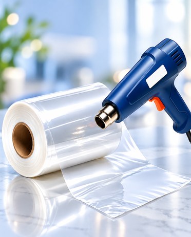 PVC shrink film roll with hot air gun